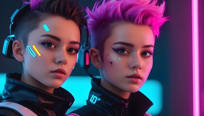Neon Dreams: Cyberpunk Girls of Tomorrow