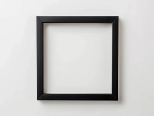 Simple Black Wooden Frame on White Background
