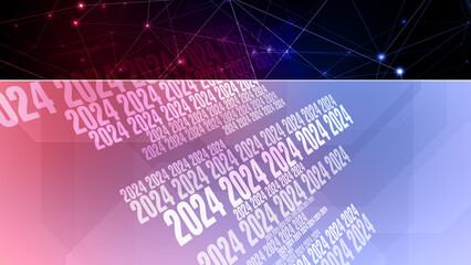 2024 background annual success through connected lines of motivation and inspiration with strategic targets and modern design