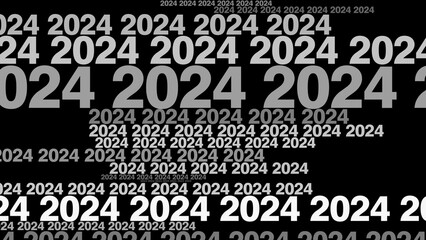 Layout 2024 year annual on black background with intro texture and creative display of finance plan style inscription