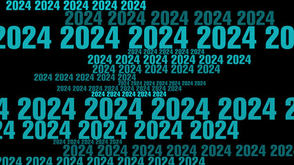 Style 2024 annual black background with creative typography and modern design concept