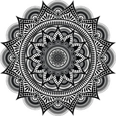 Beautiful floral pattern mandala art isolated on a white background, decoration element for meditation poster, yoga, banner, henna, invitation, cover page, design element mandala art, vector art