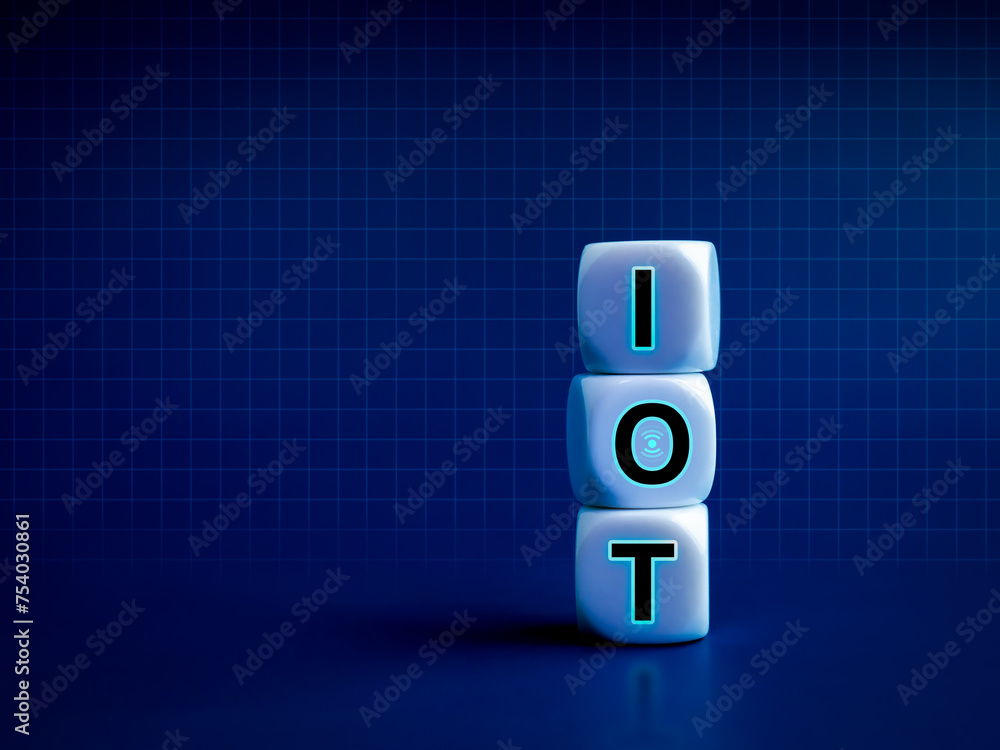 Poster iot, internet of things concept. acronym 