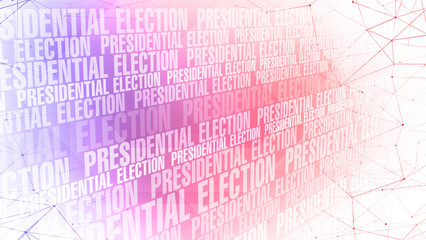 Voting for presidential election text and connected lines in 2024 election campaign