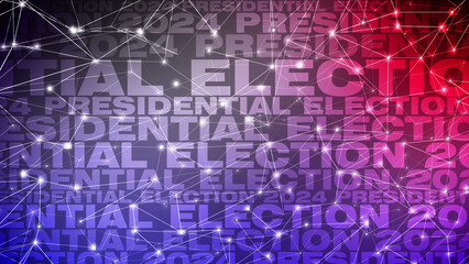 Presidential election creative presentation of 2024 campaign with connected lines and political inspiration