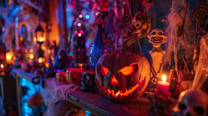 Obraz premium A night of revelry and excitement with spooky music and creepy decorations adorning every corner.