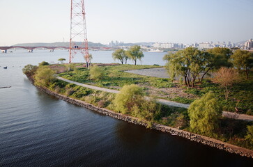 Korean style park, Seoul garden, Seoul spring Han River