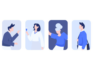 Obraz premium Flat vector illustration of business people operating work scene 