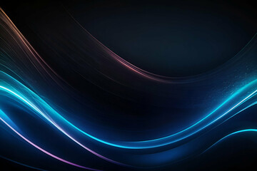 abstract dark background. Blurry smooth glowing waves