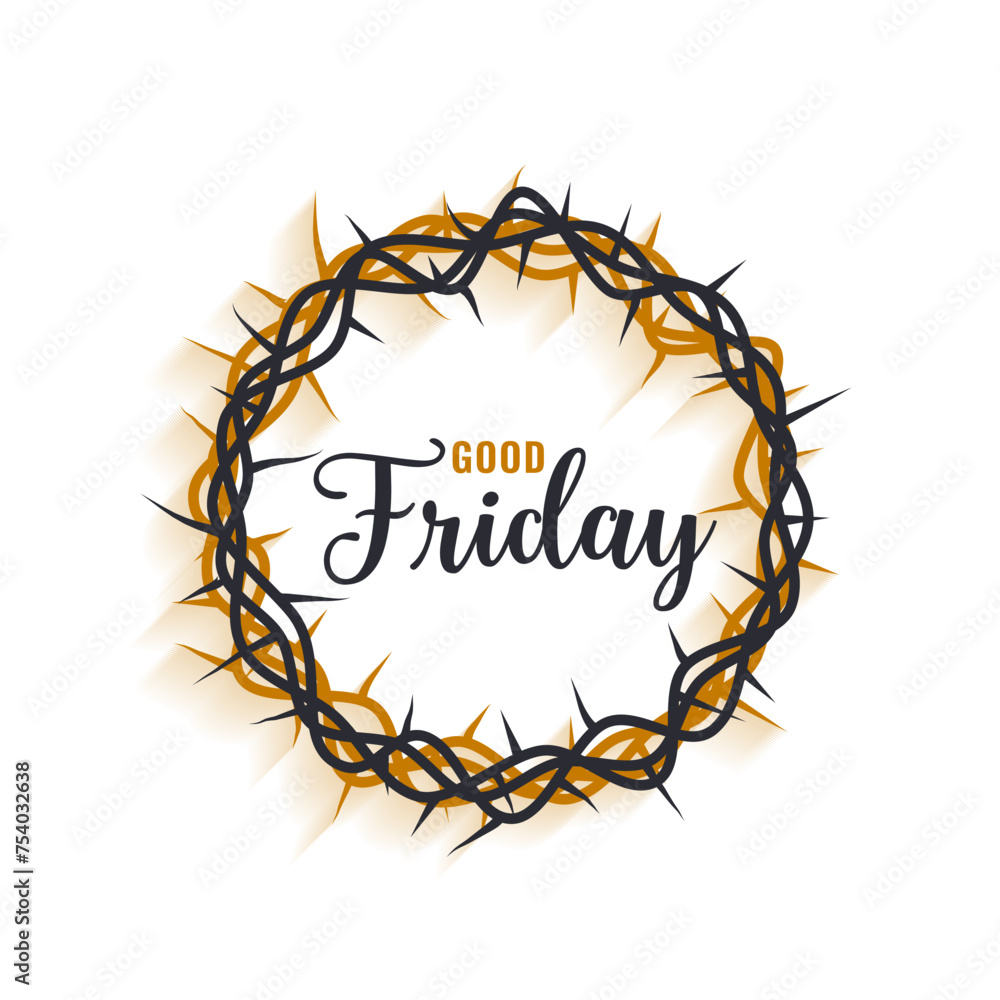 Wall mural elegant good friday religious card with crown design