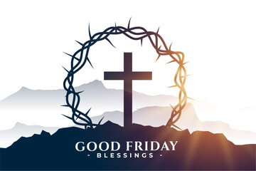 good friday christian religious background with crown design - obrazy, fototapety, plakaty