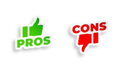 modern pros and cons sign sticker design