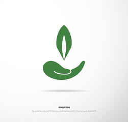 Obraz premium Eco logo vector green leaf template design