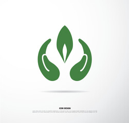 Eco logo vector green leaf template design