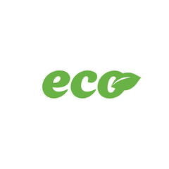 Eco logo vector green leaf template design