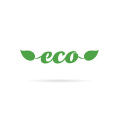Fototapeta premium Eco logo vector green leaf template design