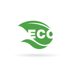 Eco logo vector green leaf template design
