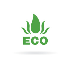 Eco logo vector green leaf template design