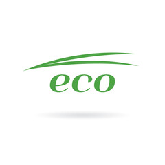Eco logo vector green leaf template design