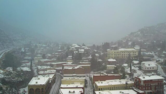 Snow covered city of Bisbee