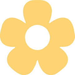 Yellow summer flower vector silhouette 