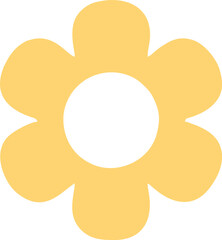 Yellow summer flower vector silhouette 