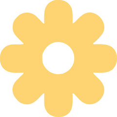 Yellow summer flower vector silhouette 