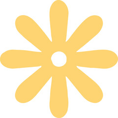 Yellow summer flower vector silhouette 