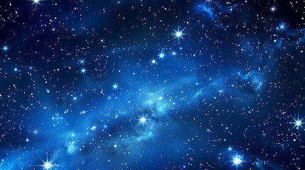 Obraz premium Night shining starry sky blue space background 