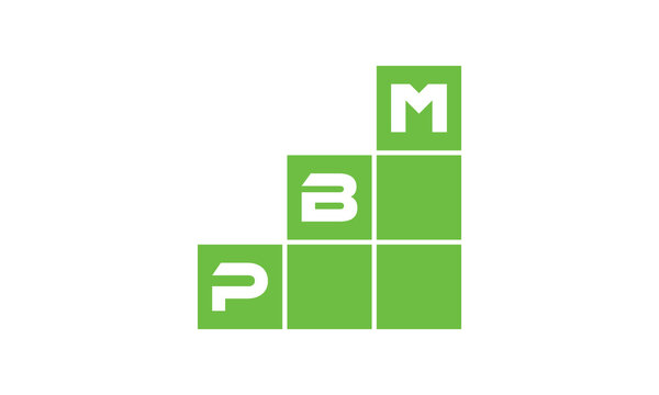 PBM initial letter financial logo design vector template. economics, growth, meter, range, profit, loan, graph, finance, benefits, economic, increase, arrow up, grade, grew up, topper, company, scale