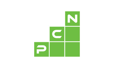 PCN initial letter financial logo design vector template. economics, growth, meter, range, profit, loan, graph, finance, benefits, economic, increase, arrow up, grade, grew up, topper, company, scale - obrazy, fototapety, plakaty
