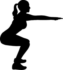 Fototapeta na wymiar Gym women exercise vector silhouette
