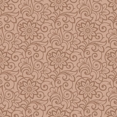 Seamless vintage floral wallpaper pattern design