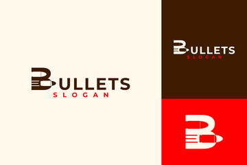 Letter B Bullets Shot Gun Logo Design