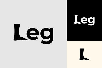 Word Letter L Leg Logo Design