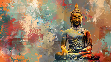Obraz premium Abstract Buddha: Serene Fusion of Tradition and Modernity
