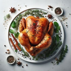 Roasted chicken with vegetables