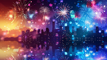 Spectacular Fireworks Illuminate City Skyline on Independence Day