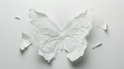 white paper butterfly, its detailed cutouts mimicking the intricate patterns found in nature