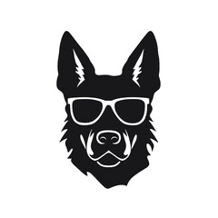 german shepherd dog silhouettes set, dogs silhouettes - vector illustration