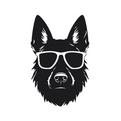 german shepherd dog silhouettes set, dogs silhouettes - vector illustration