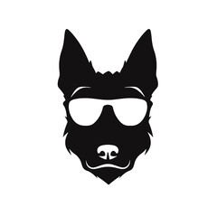 german shepherd dog silhouettes set, dogs silhouettes - vector illustration