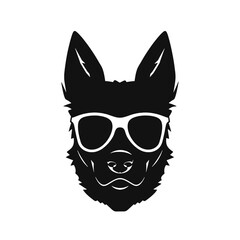 german shepherd dog silhouettes set, dogs silhouettes - vector illustration