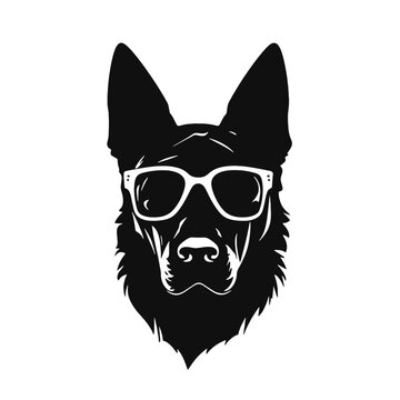 recommend clip art: German shepherd Face, Silhouettes Dog Face SVG, black and white German shepherd vector