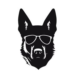 German shepherd Face, Silhouettes Dog Face SVG, black and white German shepherd vector
