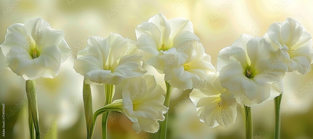 Poster elegant minimalistic spring abstract background in soft white tones with a serene and artistic touch