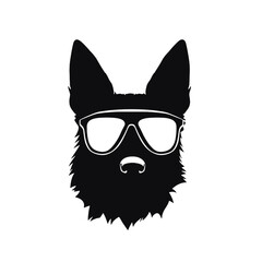 German shepherd Face, Silhouettes Dog Face SVG, black and white German shepherd vector