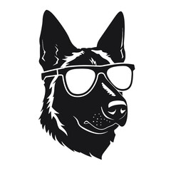 German Shepherd Dog Puppy Portrait Instant Download includes Cricut, Cameo German Shepherd Silhouette