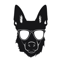 German Shepherd Dog Puppy Portrait Instant Download includes Cricut, Cameo German Shepherd Silhouette