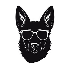 German Shepherd Dog Silhouette Vector Graphics